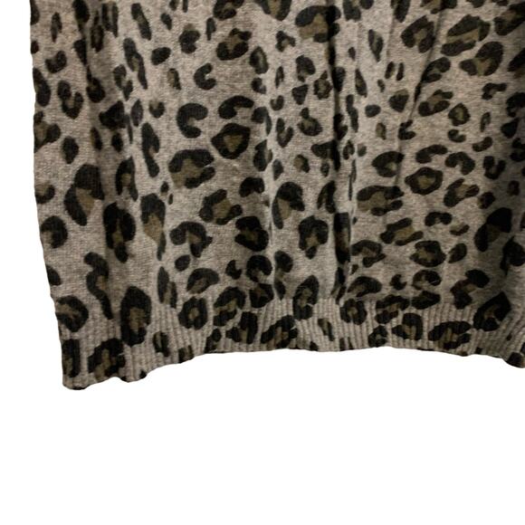 MNG Black Leopard Print Long Sleeve Bodycon Sweater Dress - Picture 4 of 8